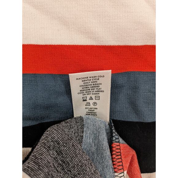 Ann Taylor Striped Blouse Medium Colorblock Crewneck Office Top Casual Colorful - Picture 5 of 8